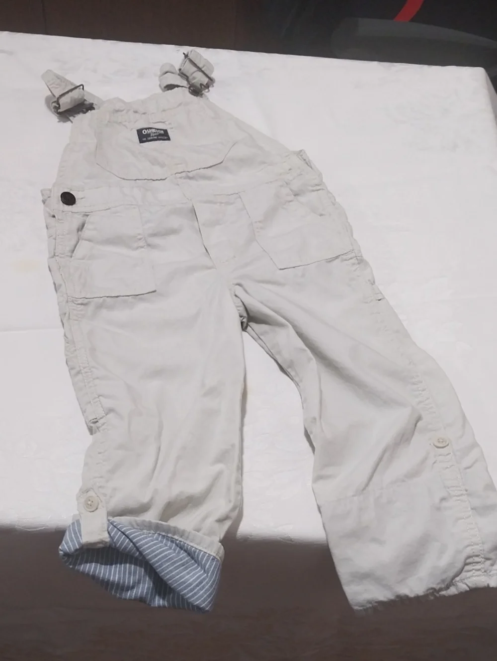 BOYS Light Beige Cargo Overalls - Adjustable Straps